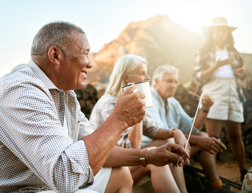 group of seniors on camping trip life insurance 4l financial llc illinois