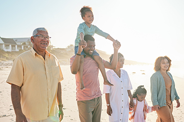 happy generational family at beach together three core principles 4l financial llc illinois